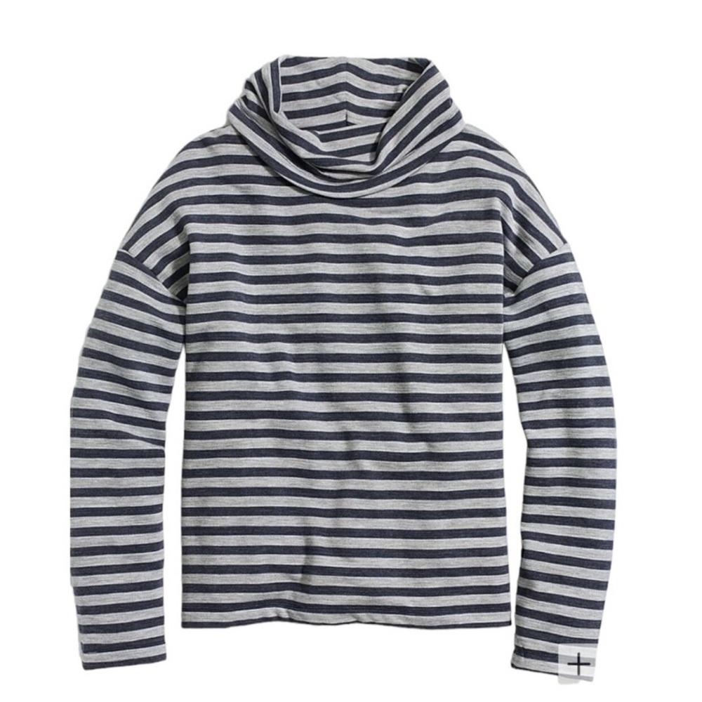 J. Crew Striped tunnelneck pullover sweatshirt